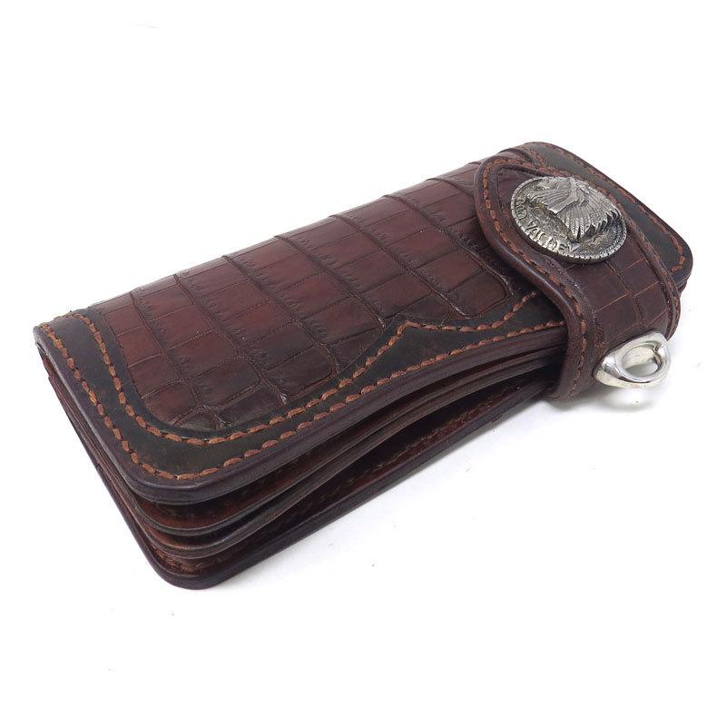 【商品入れ替えの為 10%OFF】GOD VALLEY　ロングウォレット ループキーホルダー ウォレットロープ　3点セット　牛革　クロコの画像