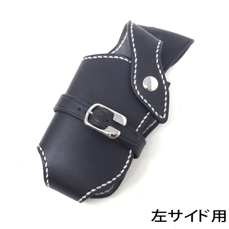 【商品入れ替えの為 10%OFF】GOD VALLEY スマホホルダー 牛革　スマホケース　ベルトポーチ　ピストルホルダー風　ブラック/ホワイトステッチ　LLサイズ_1