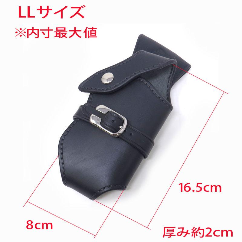 【商品入れ替えの為 10%OFF】GOD VALLEY スマホホルダー 牛革　スマホケース　ベルトポーチ　ピストルホルダー風　ブラック/ホワイトステッチ　LLサイズ_8