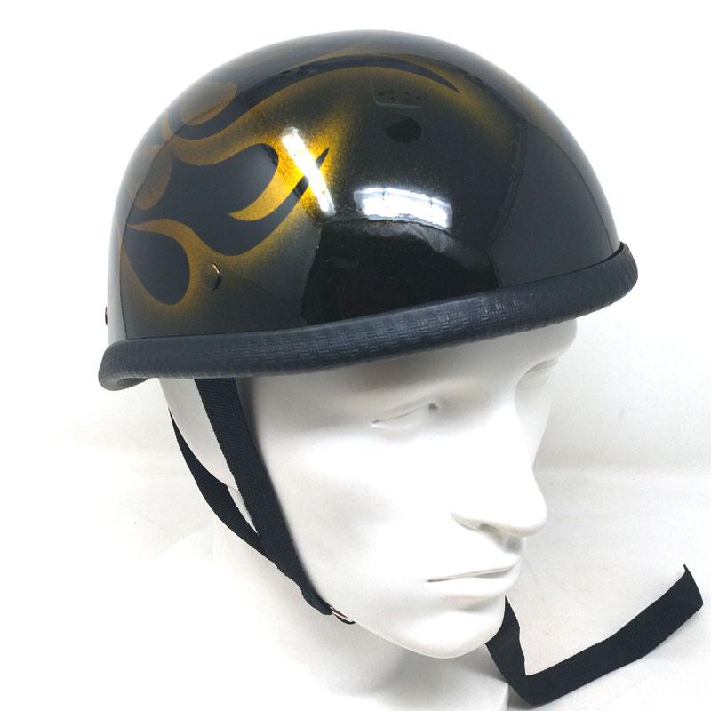 【サイズM】装飾用ハーフヘルメット（イーグル） FLAMECANDY GOLD フレイム ゴールド HA01FLGDMモトブルーズ