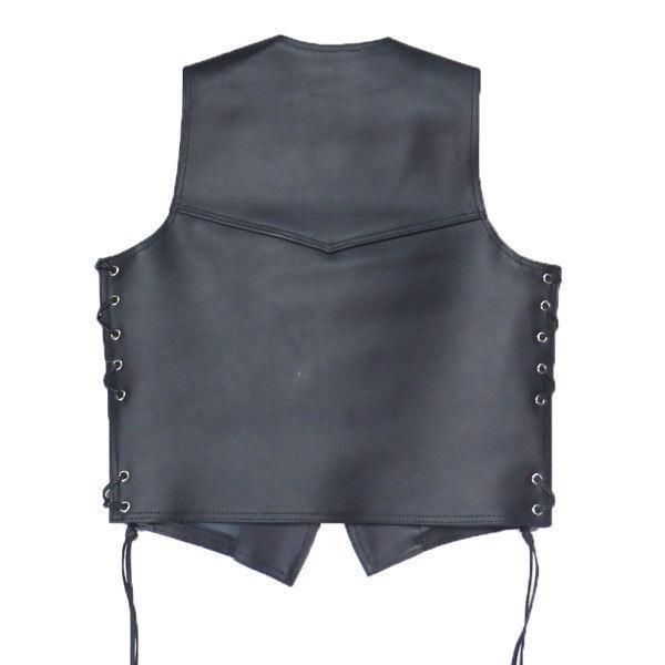 HEAVY オイルレザーベスト ブラック（36インチ）VEST (HVO-01