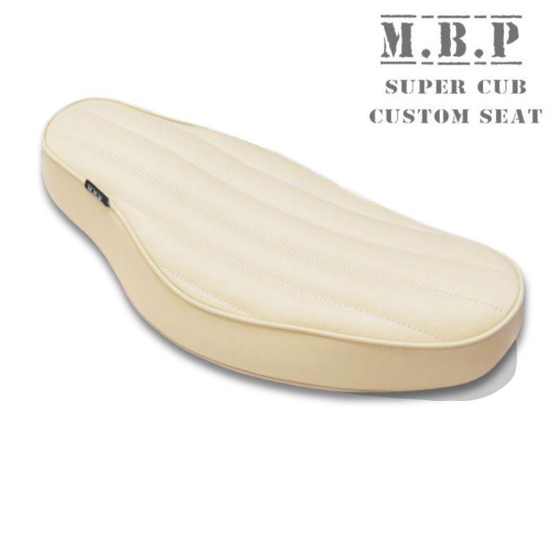 M.B.P スーパーカブ リトルカブ カスタムシート コブラシート アイボリー M.B.P]スーパーカブ/リトルカブ用カスタムシート《バーチカル