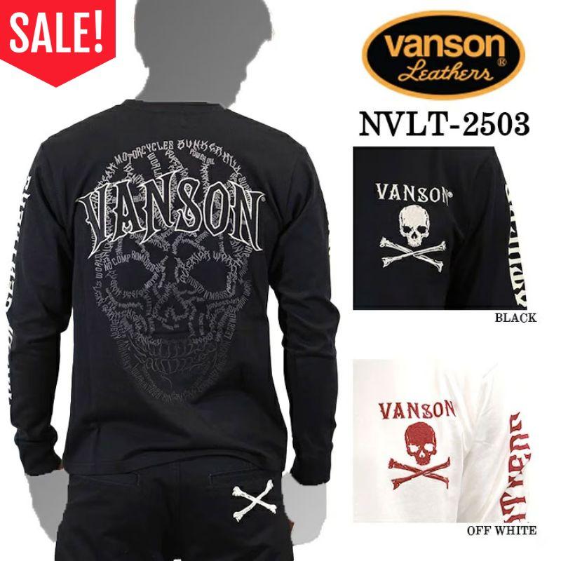 VANSON（バンソン） 【セール！】VANSON 天竺長袖Tシャツ ロゴ刺繍 