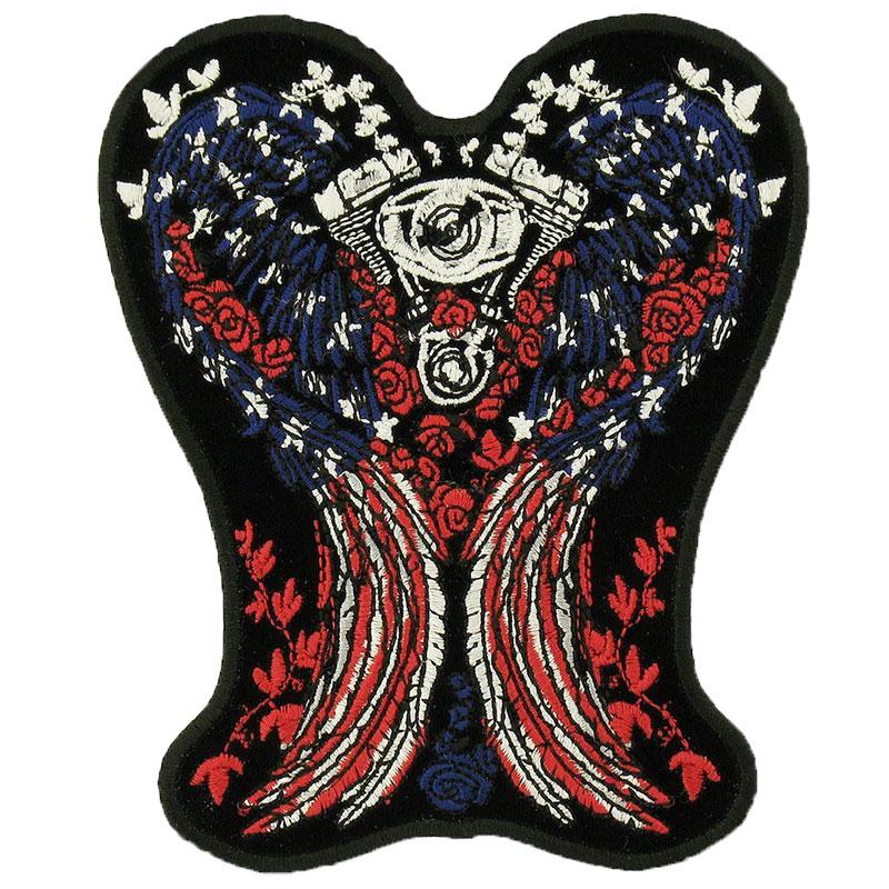 HOT LEATHERS】刺繍パッチ PATRIOTIC WINGS 4x5インチ ワッペン