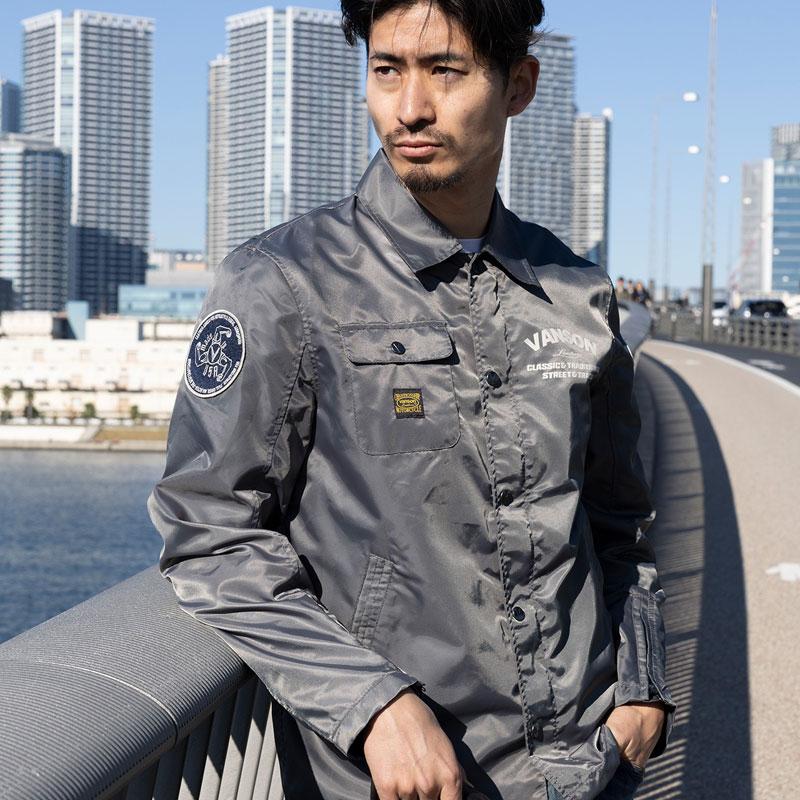 VANSON SVS2405S NAVY Mサイズコーチジャケット