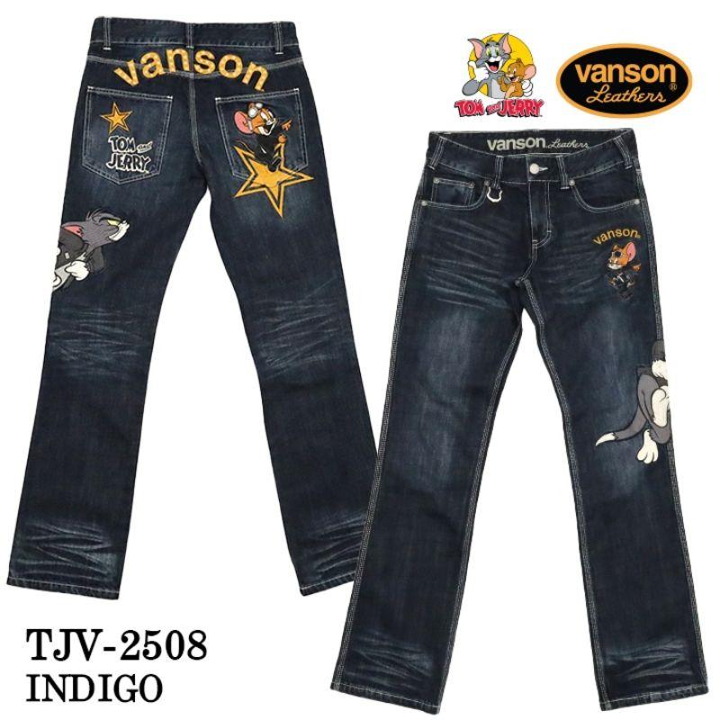 VANSON×TOM&JERRY バンソン コラボ トムとジェリー デニムパンツ ジーンズ ボトム tjv-2508 VANSON（バンソン） VANSON×TOM&JERRY コラボ トムとジェリー デニム