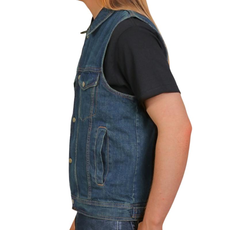 HOT LEATHERS】BLUE DENIM BIKER VEST ブルー デニム ベスト デニム