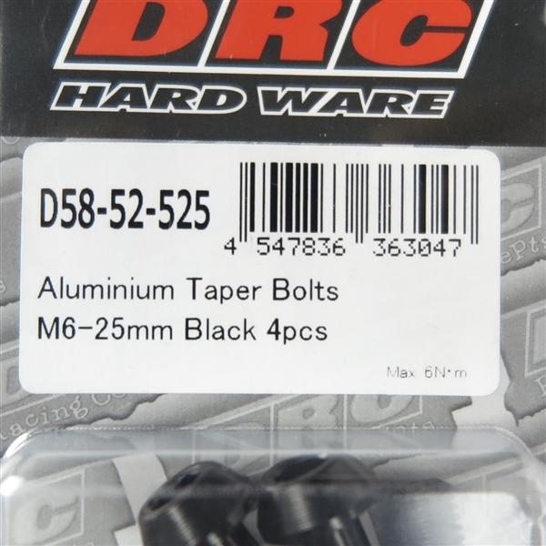専用、確認 ◇DRC アルミ テーパーボルト ブラック M6×25mm 4本入り 展示品 (D58