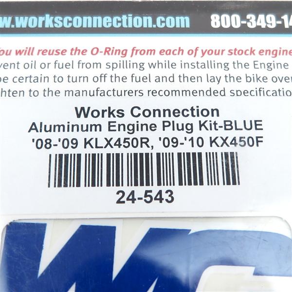 ◇KLX450R 08年-09年/LX450F 09年-10年 WORKS CONNECTION/ワークスコネクション エンジンプラグ 2ピースセット ブルー 展示品(WC24-543)｜motobox｜04