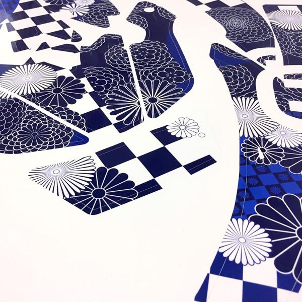 ショウエイ VFX-W VFX-WR アライ V-CROSS4 和柄 オフロードヘルメットデカール（青系） |  | 05