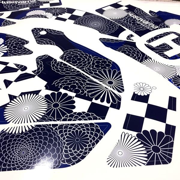 ショウエイ VFX-W VFX-WR アライ V-CROSS4 和柄 オフロードヘルメットデカール（青系） |  | 07