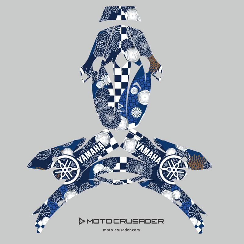 ショウエイ VFX-W VFX-WR アライ V-CROSS4 和柄 オフロードヘルメットデカール（青系） |  | 09