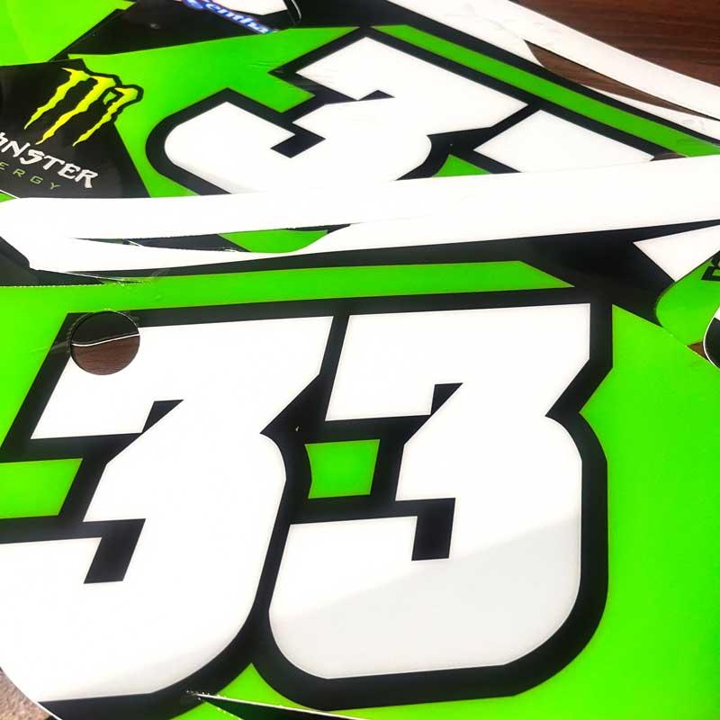セミオーダー カワサキ KX85 KX112 '14-'25 ゼッケンデカールセット