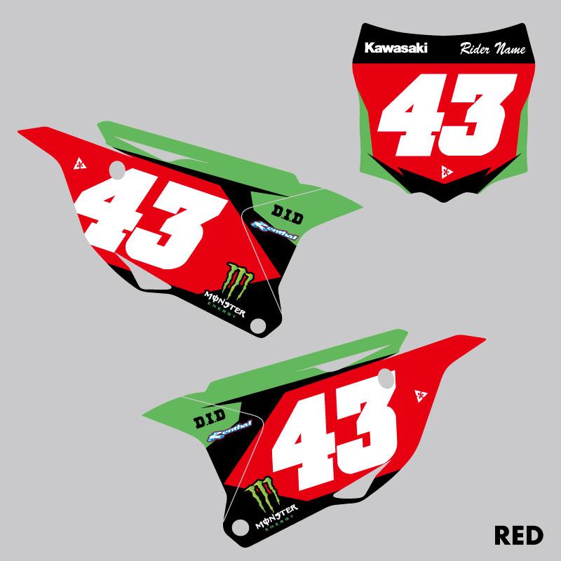 セミオーダー カワサキ KX85 KX112 '14-'25 ゼッケンデカールセット