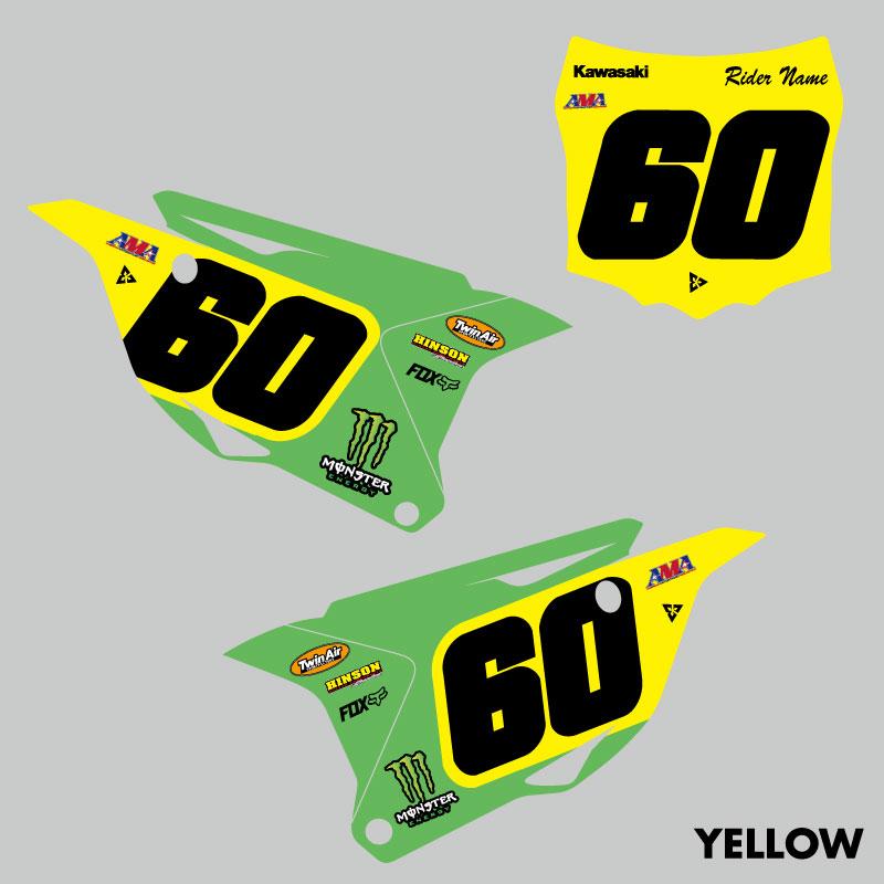 セミオーダー カワサキ KX85 KX112 '14-'25 ゼッケンデカールセット