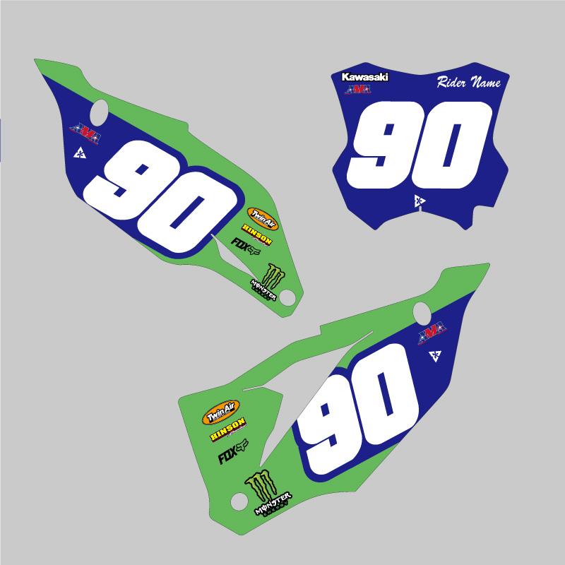 セミオーダー カワサキ KX250F'21-'24 KX450F'19-'23 ゼッケンデカール