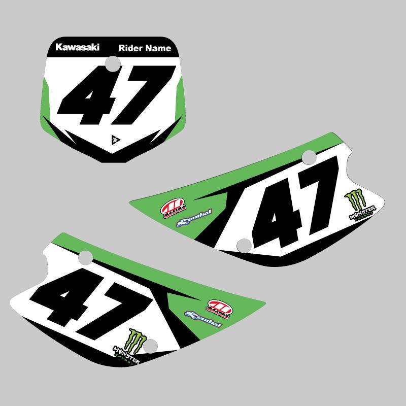 セミオーダー カワサキ KX85 '98-'13 ゼッケンデカールセット : Moto