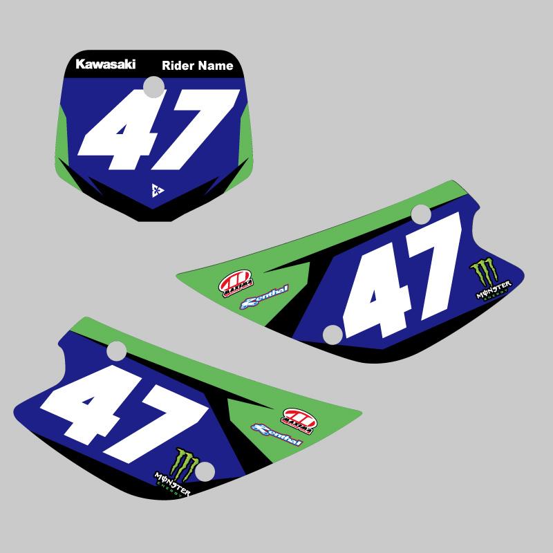 セミオーダー カワサキ KX85 '98-'13 ゼッケンデカールセット : Moto