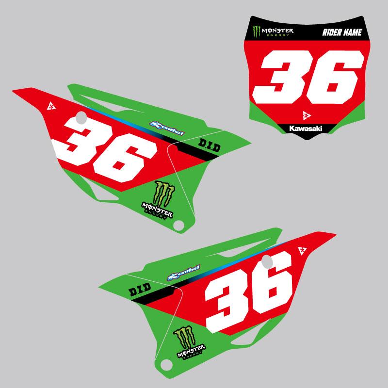 セミオーダー カワサキ KX85 KX112 '14-'25 ゼッケンデカールセット