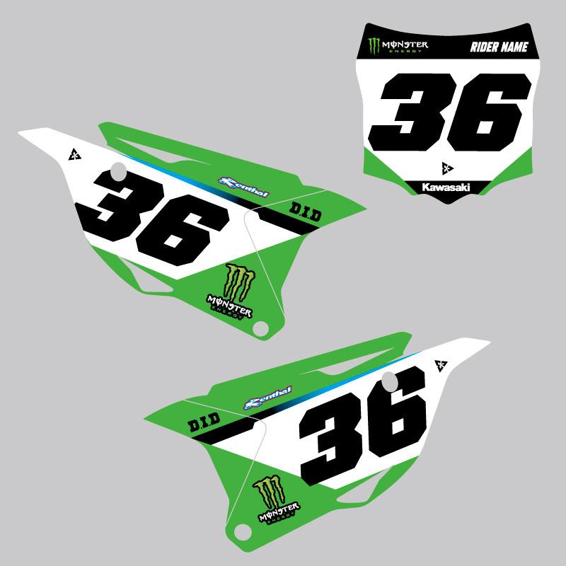 セミオーダー カワサキ KX85 KX112 '14-'25 ゼッケンデカールセット