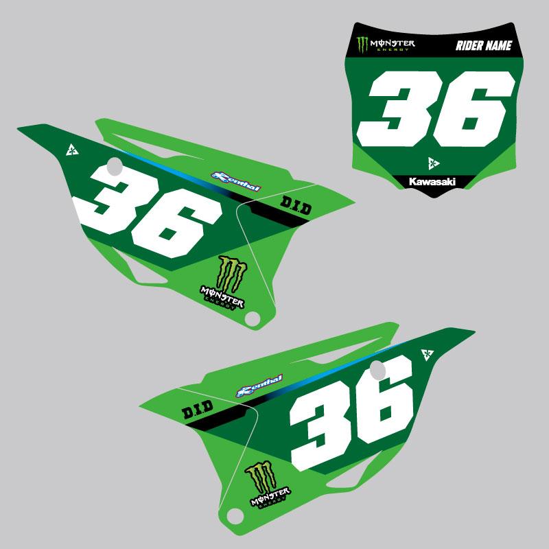 セミオーダー カワサキ KX85 KX112 '14-'25 ゼッケンデカールセット