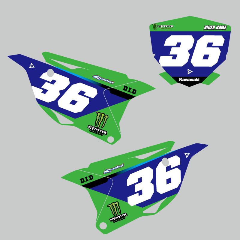 セミオーダー カワサキ KX85 KX112 '26 ゼッケンデカールセット : Moto