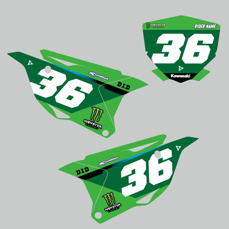 セミオーダー カワサキ KX85 KX112 '26 ゼッケンデカールセット : Moto