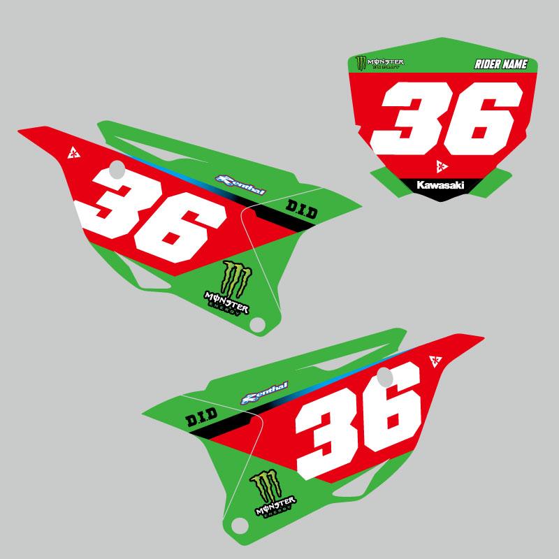 セミオーダー カワサキ KX85 KX112 '26 ゼッケンデカールセット : Moto
