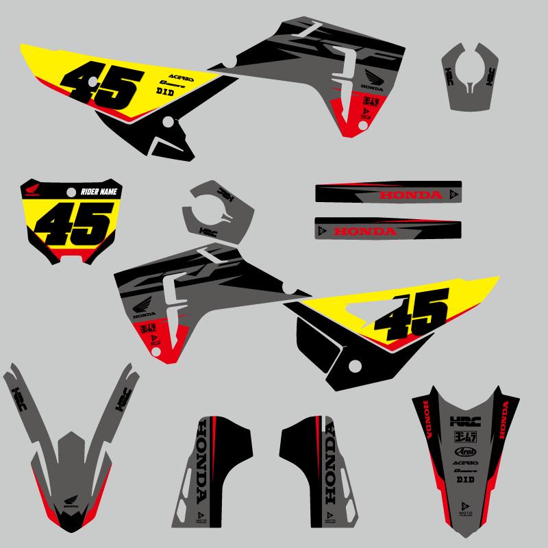 outflow tida 155 レアモデルステッカー&ボードカバー付き セミオーダー グラフィックデカール フルキット ホンダ CRF250R