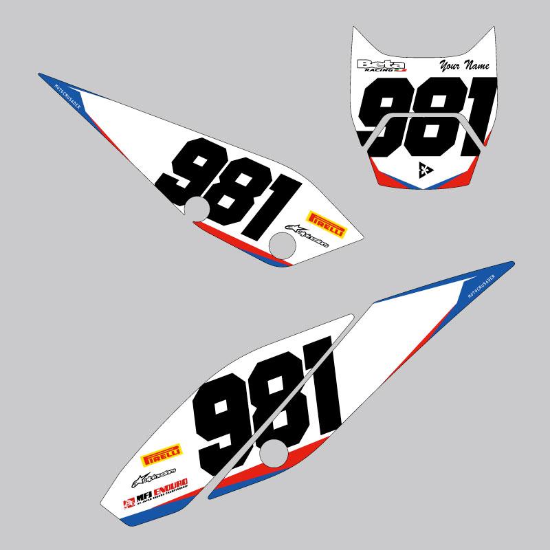 セミオーダー Beta RR 2020 2021 2022 2023 ゼッケンデカールセット 