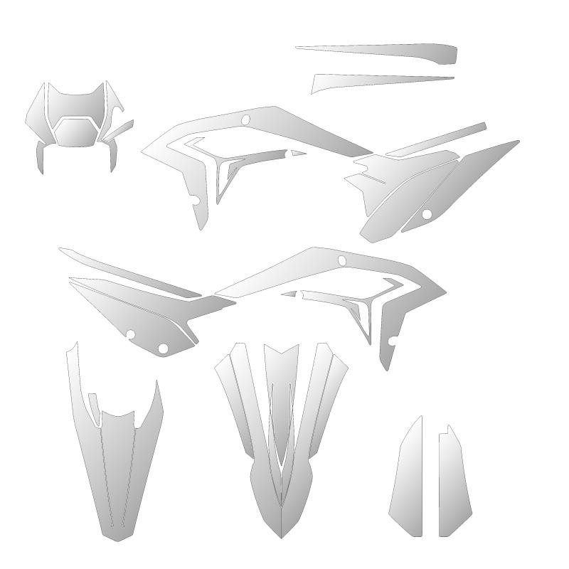 オフロードバイク外装保護用クリアデカール フルキット : Moto