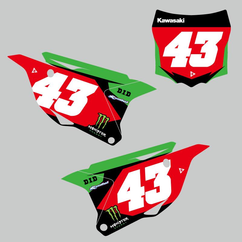 即納】カワサキ KX85 KX112 '14-'25 ゼッケンベース デカールセット