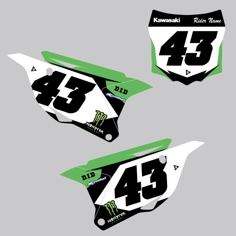 即納】カワサキ KX85 KX112 '14-'25 ゼッケンベース デカールセット