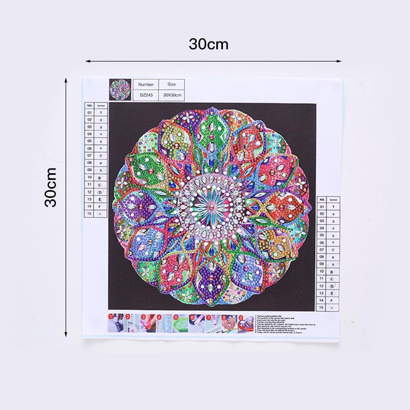 刺繍5D ダイヤモンド アート 曼荼羅 フラワー 植物 ラインストーン