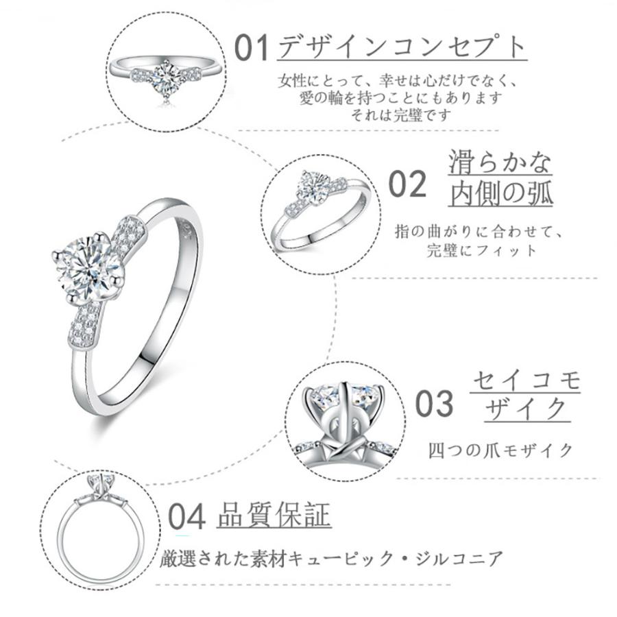 指輪 リング レディース 1カラット ダイヤモンドCZ プレゼント 華奢 4
