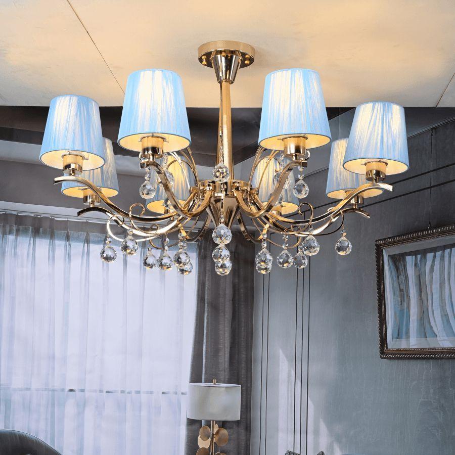 天井照明8灯 シャンデリア 照明器具 LED電球付き アンティーク