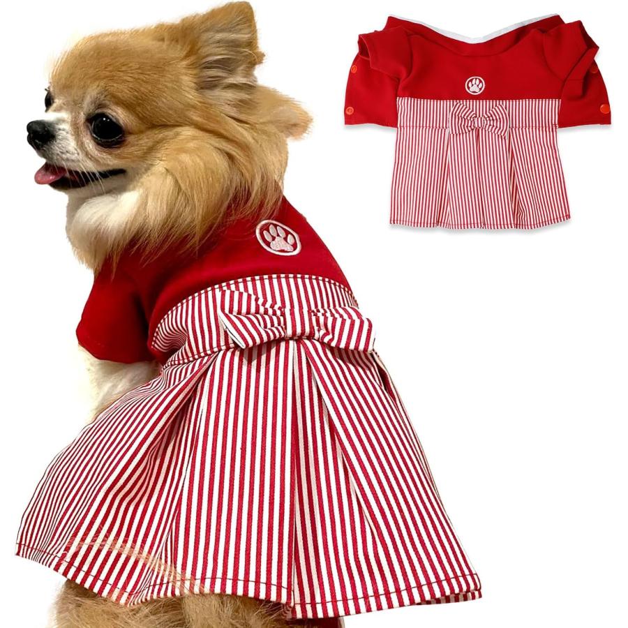 犬 袴 犬服 和装 着物 ペット用袴 犬用着物 小型犬 チワワ トイプードル 猫 和服 コスプレ フォーマル 刺繍 家紋入り お正月 七五三 誕生日 記念日 撮影 ペット |  | 03