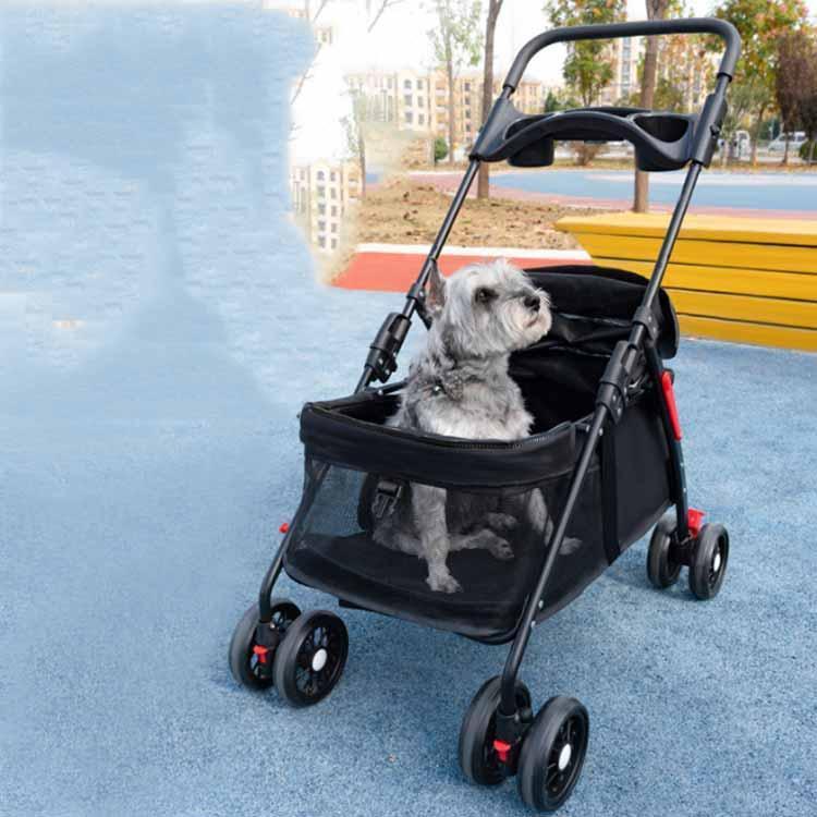 大型犬 お出かけ 折りたたみ ペット 折り畳み 多頭用 バギー ペットカート 後輪ブレーキ付き カート 4輪 老犬 犬 介護用 犬用ベビーカー 360_1
