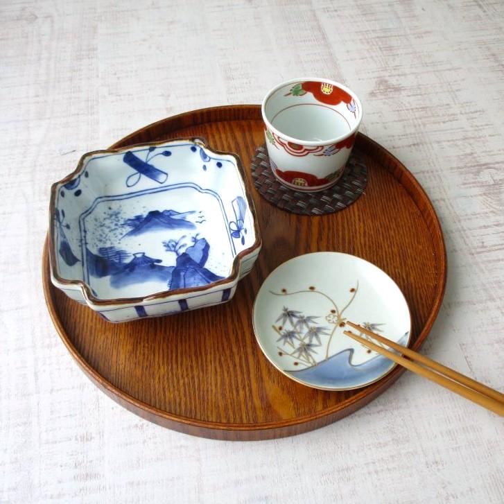 有田焼 染錦梅竹 小皿 お皿 取皿 おしょうゆ皿 丸皿 華やか 高級感