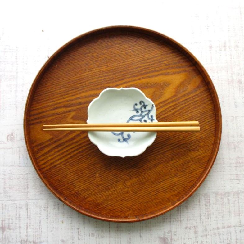 有田焼 小皿 お皿 醤油皿 染付 竜唐草 四稜小皿 シンプル レトロ