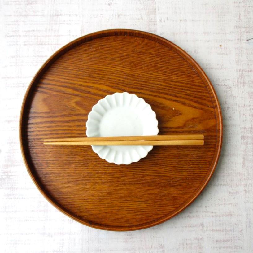 有田焼 小皿 お皿 醤油皿 李朝白磁 菊型小皿 シンプル シック モダン