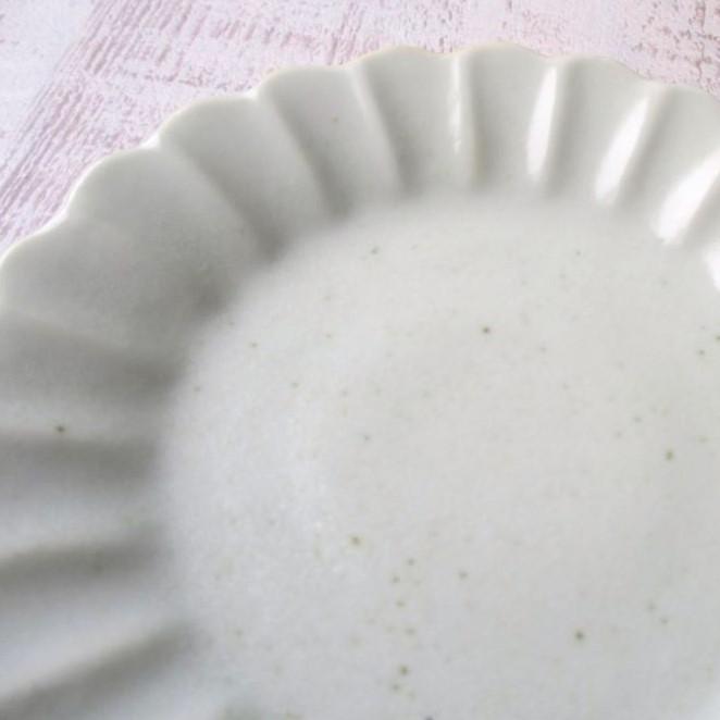 有田焼 小皿 お皿 醤油皿 李朝白磁 菊型小皿 シンプル シック モダン
