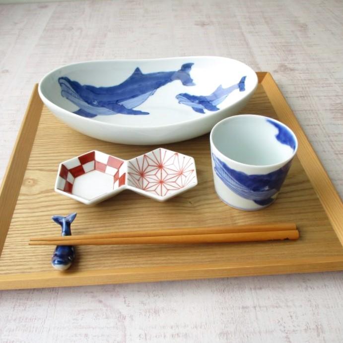 有田焼 渓山窯 染付 ナガスくじら 蕎麦猪口 上品 モダン かわいい 洗練