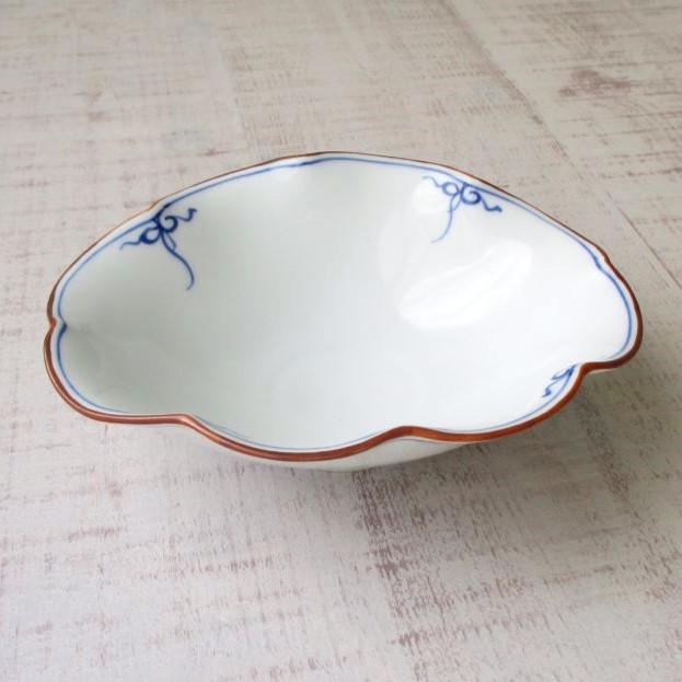 波佐見焼 食器 瓔珞(青) 菊型楕円皿 小鉢 お皿 割烹 和食器 シンプル