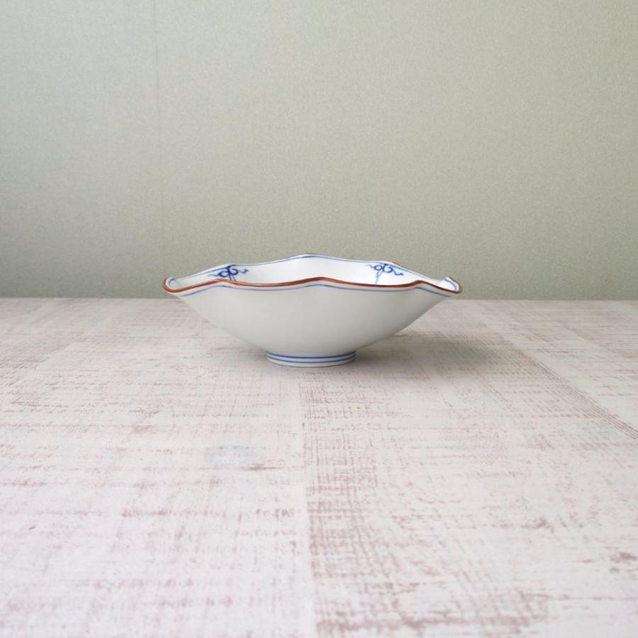 波佐見焼 食器 瓔珞(青) 菊型楕円皿 小鉢 お皿 割烹 和食器 シンプル