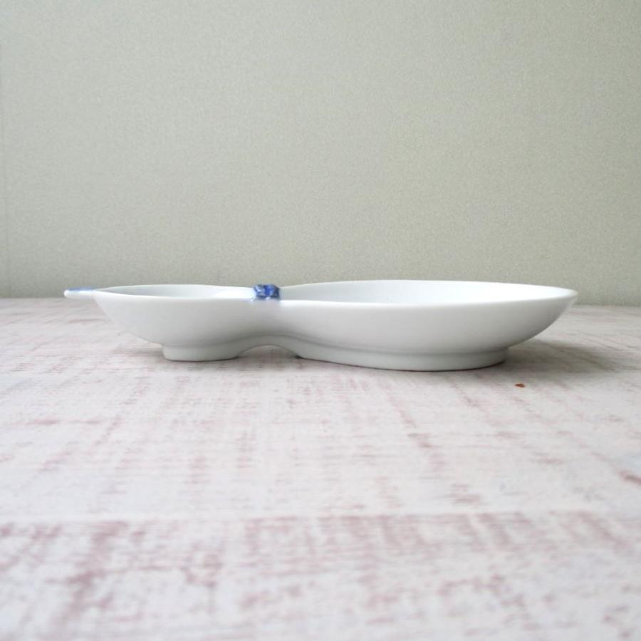 波佐見焼 お皿 和食器 房濃(青)ひょうたん二品盛 変型皿 おしゃれ 上品