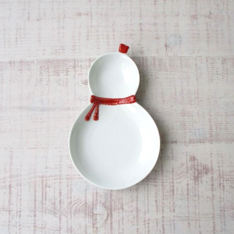 波佐見焼 お皿 和食器 房濃(赤)ひょうたん二品盛 変型皿 おしゃれ 上品