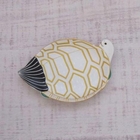 有田焼 錦雪衣菱模様亀形 銘々皿 小皿 取皿 菓子皿 幸楽窯 お正月