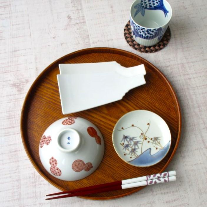 有田焼 幸楽窯 錦銀彩 羽子板重ね 銘々皿 お皿 菓子皿 多用皿 ケーキ皿