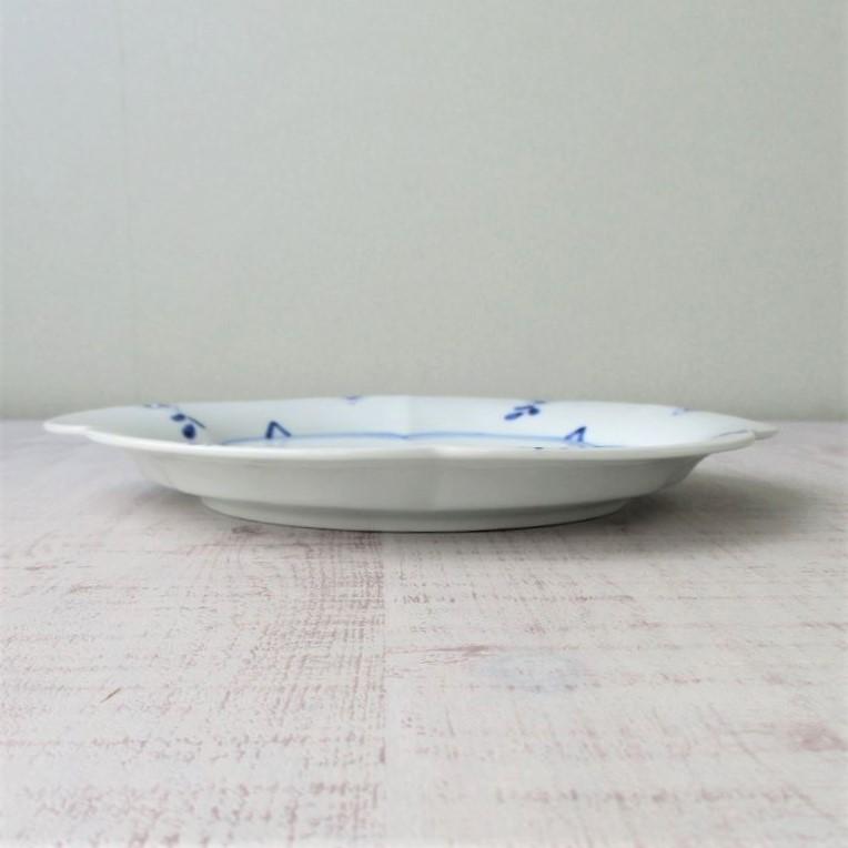 有田焼 皓洋窯 染付 剣先小花輪花皿(L) お皿 食器 シンプル モダン